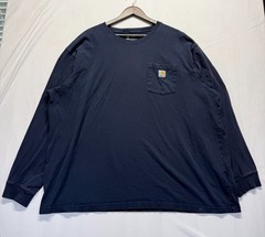 Carhartt Dearborn Loose Fit Shirt Mens 3XL Navy Blue Logo Cotton Jersey Workwear