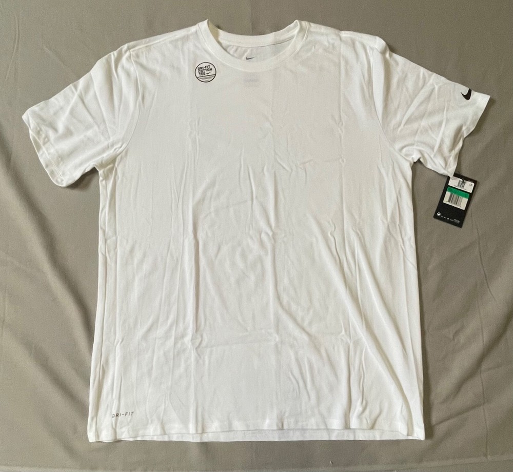 Nike Dri-FIT Cotton Poly Tee BQ5231 100 WHITE MENS XL