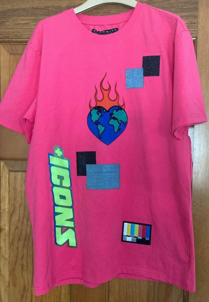 NEW Eternity BC/AD World Love Icon T-Shirt Hot Pink Size M NWT Free Shipping