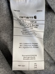 Carhartt K87 2XL Loose Fit CT Tractor Back Print Farm Tee Gray Pocket T-Shirt