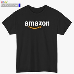 Amazon Logo Black/White/Grey/Navy/Red/Light Blue T-Shirt Size S-5XL