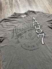 Aeropostale A87 NY Premium Goods Graphic T-Shirt Gray Large