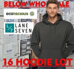 Below WHOLESALE Blank ECONSCIOUS ec5570 lane seven ls14001 HOODIE Bulk Lot
