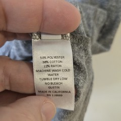 Gustin Shirt Mens XL Gray Heather Crewneck California USA Made Soft Tri-Blend