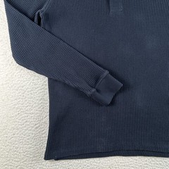 Flint And Tinder Shirt Mens Large Waffle Thermal Henley Long Sleeve Navy Blue