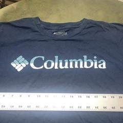 columbia t shirt men size XXL Navy Blue, Big Logo At Front