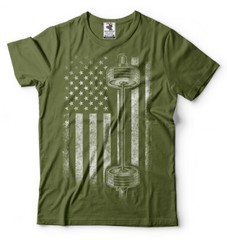 American Flag Gym and Fitness T-shirt Bodybuilding Weight Lifting Shirt