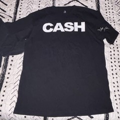 Zion Rootswear Men’s L Black Johnny Cash Graphic Logo Cotton Crew Neck Tee