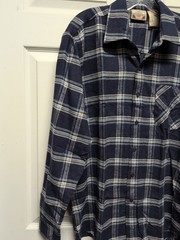 US Blues. Mens Shirt Size M Blue Plaid Flannel Long Sleeve Botton Down