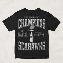 Super Bowl LX 2026 Seattle Seahawks Champions Unisex Black T Shirt