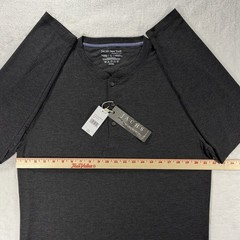 NWT Jachs New York Men’s L Large Henley T-Shirt Black Long Sleeve MSRP $89