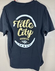 🍀 FLAW District Title City Barbershop Men’s Black Graphic T-Shirt Size S 🍀