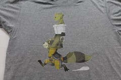 Marvel Men Gray Shirt groot Rocket Casual Short Sleeve Size Large