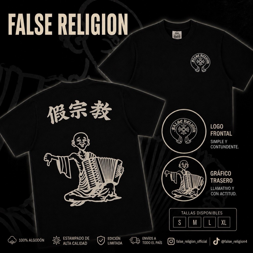 False Religion x Pro Club graphic print T-shirt; all sizes available.