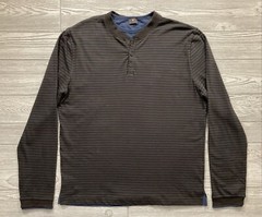 Left Coast Tee Long Sleeve Henley Mens Size Medium