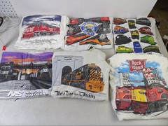 Lot of 6 Vintage Railroad Train T-Shirts Size 2XL – White – Worn and Yellowed