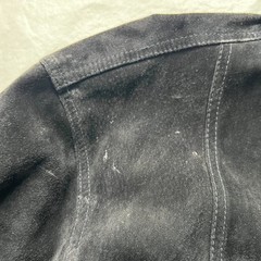 Saxony Collection leather shirt jacket mens Large black suede pocket flaps