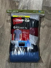 Men’s Cotton Pocket T-Shirt, Moisture-Wicking with Odor Control, Assorted