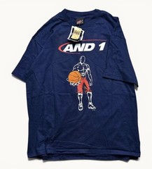 Vintage Men’s NWT AND-1 Trash Task Graphic Print Shirt 90s XL USA Made Blue
