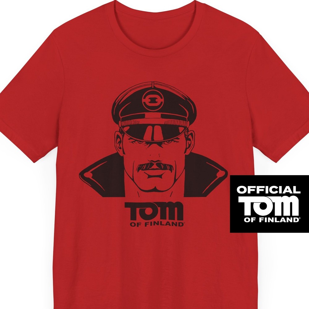TOM OF FINLAND Leather Dude T-shirt RED (Biker, Leatherman, Leather pants, Tee)