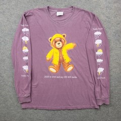 Teddy Fresh Shirt Mens Large Purple Long Sleeve Teddy Bear Graphic Tee 2020