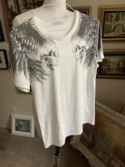 MM STUDIO White T-shirt Mens L Made In ITALY Cotton