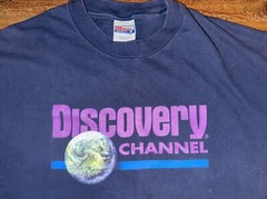 Vintage 90s Discovery Channel Tee T Shirt XL Explore Your World TV Movie Promo