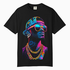 Urban Neon Hip Hop Art Men’s Tee, Comfort Colors T Shirt, Unisex Streetwear Tee
