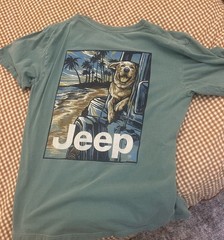 Jeep Dog Buddy T-Shirt Size L Comfort Colors Shirt Screen printed design