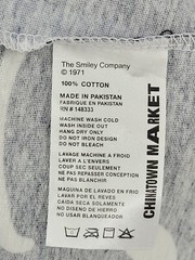 Chinatown Market Smiley Shirt Mens Large Blue Black Patchwork Streetwear Y2K