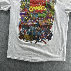 Marvel Comics Shirt Mens Medium White Superhero Graphic Tee Avengers Heroes