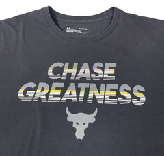 Under Armour Project Rock Chase Greatness Brahma Bull T Shirt Mens XL Black Logo