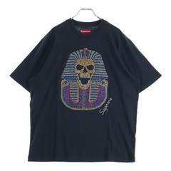 SUPREME 25aw King Tut S Top Black Tat Rhinestone Embellished Short Sleeve Used d