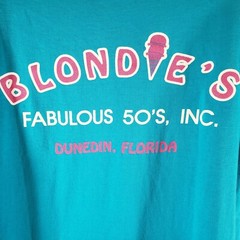 VINTAGE BLONDIE’S FABULOUS 50’s MENS T TEE SHIRT L 42-44 SINGLE STITCH BLUE