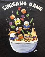 Sanrio Characters Filipino Sinigang Gang T-shirt Unisex XL Black Hello Kitty