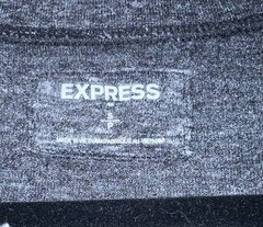 Express Waffle Knit Henley Shirt Mens Size S Long Sleeve Heathered Gray Black