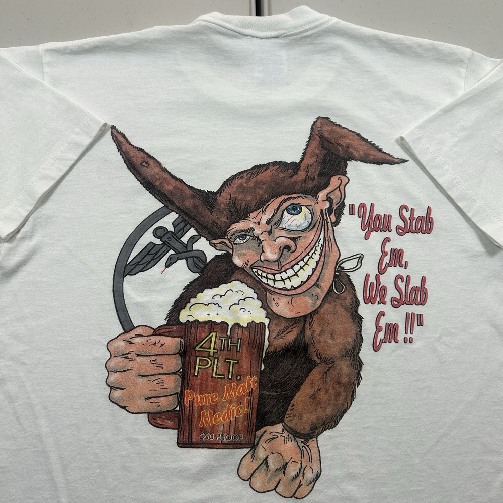 Vintage Military Medicine Obscure Graphic Shirt Size M “You Stab Em We Slab Em”