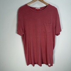 Marine Layer Hemp Cotton Tee T Shirt Mens M/L Crewneck Relaxed Pocket Red Rock