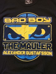 Alexander Gustafsson UFC Fight Night 37 Walkout Bad Boy Black T-Shirt Size L