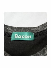 Bacon Streetwear Grunge Acid Wash Casual Fashion Forward T-shirt Dark Gray L NWT