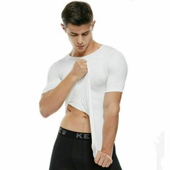 Men’s Fashion Compression T-Shirt Body Shaper Crew Neck Muscle Workout Tank Top
