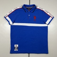 y2k US Polo Assn. USPA Blue Polo Shirt Men’s Size L Preppy Streetwear Big Pony