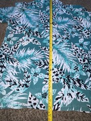 Hawaii Blues Hawaiian Shirt Men’s L Aqua White Black Floral Aloha Button Up