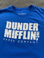 Ripple Junction The Office Dunder Mifflin Adult T Shirt Blue Large Casual Comedy