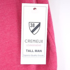 Cremieux Men’s Short-Sleeve Shirt Loungewear XLT Tall Man Berry Red Solid NWT