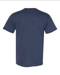 Hanes 5170 5XL EcoSmart Crewneck Short Sleeve Tee Pit to Pit 31″ Heather Navy