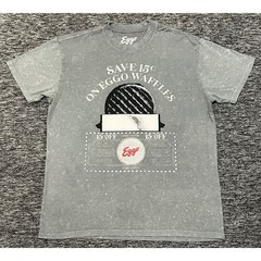 Kellogg’s Eggo Waffles Mens XL Gray Mineral Wash Advertising Graphic Shirt