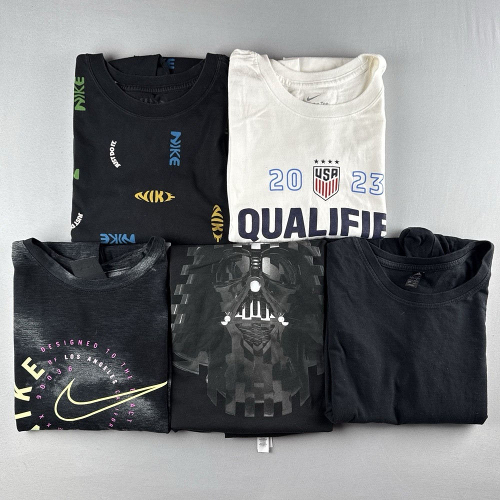 Nike Adidas T Shirt Lot 5 Unisex Mixed Sizes Athletic Streetwear Bundle
