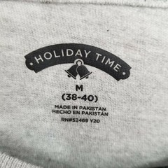 holiday time santa claus graphic tee men M gray short sleeve novelty humor funny