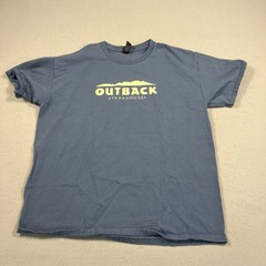 Outback Steakhouse Restaurant Logo T-Shirt Blue Large (Looks Smaller)